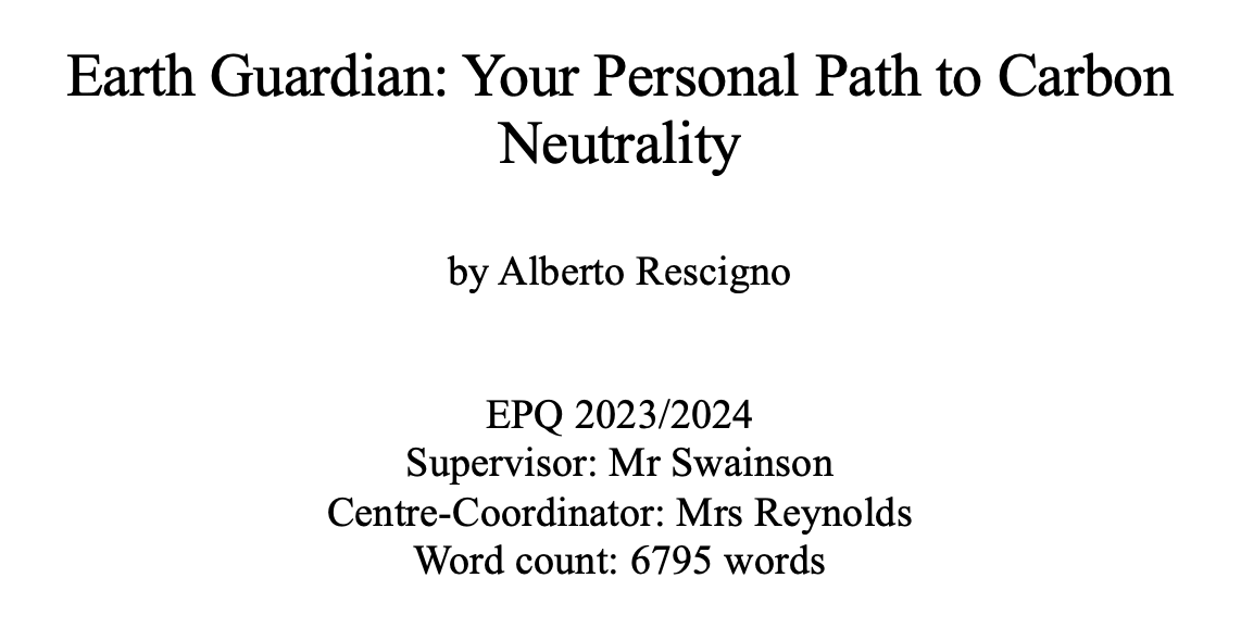 Extended Project Qualification (EPQ)